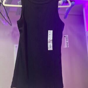 Nine West Ribbed Black Top